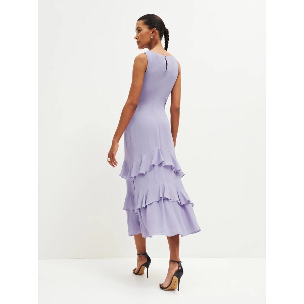 Reformation Lavender Tiered Ruffle Midi Dress - Picture 2 of 12